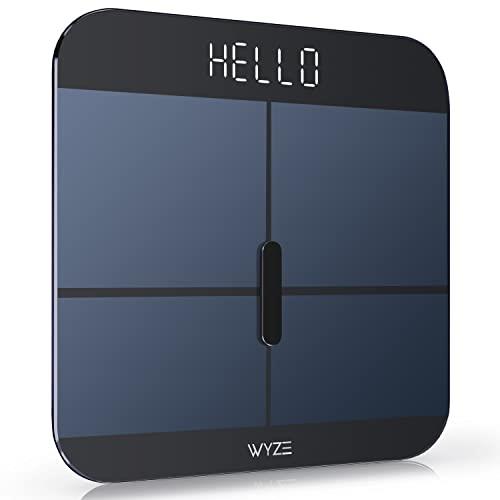 WYZE Digital Scale X for Body Weight, Accurate Bathroom Scale for Body Fat, Including Composition BMI, Water, and Muscle, Heart Rate Monitor, Baby & Pet Mode, 400 lb, Blue-Black
