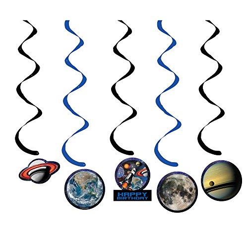 Creative Converting Space Blast Dizzy Danglers Hanging Swirls, 5 Pieces