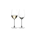 Riedel 13.75 Fluid Ounce Veritas Riesling Zinfandel Crystal Wine Drinking Glass Set with Microfiber Polishing Cloth, Set of 2
