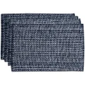Sweet Home Collection 100% Cotton Placemats for Dining Room Rectangle Two Tone Woven Fabric 13" x 19" Soft Durable Table Mat Set, Set of 4, Navy