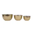Creative Co-Op Hammered Stainless Steel Bowls in Gold Finish (Set of 3 Sizes)