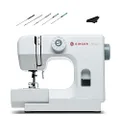 SINGER Sewing Machine Bundle M1000+, 32 Stitch Applications, Mending Machine, Simple, Portable, Great for Beginners, Top Drop-In Bobbin, Reverse Lever, 5 heavy duty needles, Kwalicable Cleaning Cloth