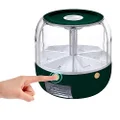 Viviendo 6-IN-1 Cereal Dispenser, 360° Rotating Grain Storage Food Container with Lid Moisture Resistant Household, Upgrade 6 Compartment Rotating Rice Dispenser for Small Grains, Beans - Green
