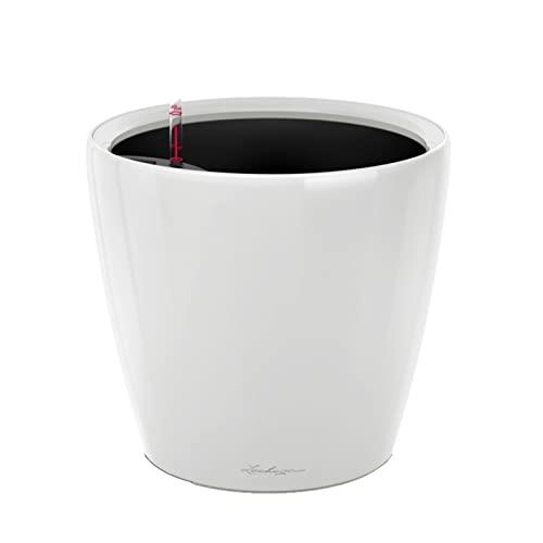 Lechuza Classico LS 43 Self Watering Plant Pot, White High Gloss, 43.5 cm Width x 39.5 cm Height