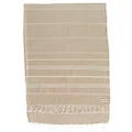 Bersuse 100% Cotton - Anatolia XL Blanket Turkish Towel - 61X82 Inches, Beige