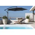 Milano Umbrella Outdoor 3M X 2.5M Powder Coated Steel Frame Weather UV Resistant 160GSM Polyester Fabric Cover Crank Operation (3 x 2.5m, Charcoal)