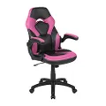 Flash Furniture X10 Gaming Chair Racing Office Ergonomic Computer PC Adjustable Swivel Chair with Flip-Up Arms, Pink/Black LeatherSoft