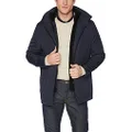 Calvin Klein Men’s Water and Wind Resistant Hooded Coat from Fall Into Winter, Navy, Medium
