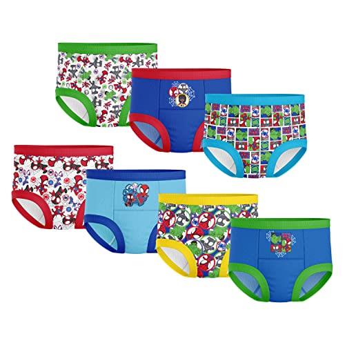 Marvel Unisex Baby Superhero 7PK-10PK Potty Training Pants with Success Chart & Stickers with Spiderman, Hulk & More, Multicharacter7pk, 4 Years