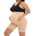 KUNINDOME Seamless Maternity Shapewear, Prevent Thigh Chaffing, Belly Support, S-XXXL, Nude, 3X-Large