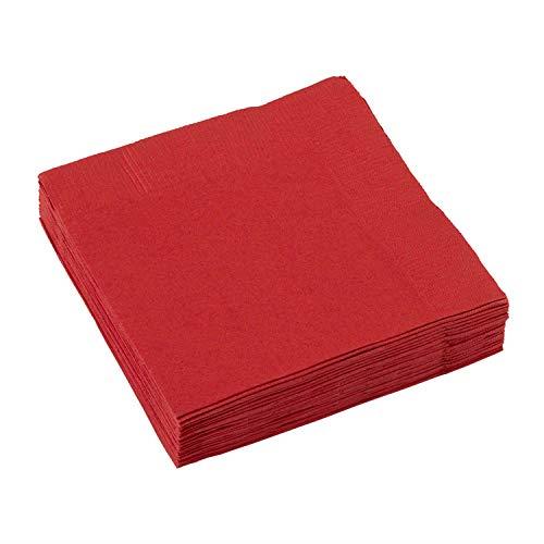 Amscan 2 PLY Beverage Napkins 20 Pieces, Apple Red