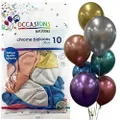 Alpen Chrome Balloons, 30 cm Size, Assorted (Pack of 10)