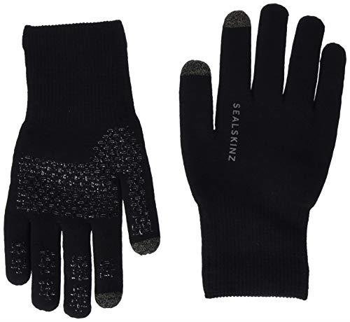 SEALSKINZ Unisex Waterproof All Weather Ultra Grip Knitted Glove, Black, Large