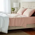Amazon Basics Cotton Jersey 4-Piece Bed Sheet Set, Queen, Blush, Solid