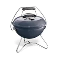 Weber Smokey Joe Premium Charcoal Grill Barbeque, 37cm | Portable BBQ Grill with Tuck-N-Carry Lid Cover & Plated Steel Legs | Folding Outdoor Cooker | Porcelain-Enamelled Bowl - Slate Blue (1126804)