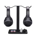 [Super Stable] Neetto HS908 Dual Headphones Stand for Desk, Aluminum Alloy & Metal Gaming Headsets Holder Hanger for Sennheiser, Sony, Audio-Technica, Bose, Beats, Akg, Display Mount