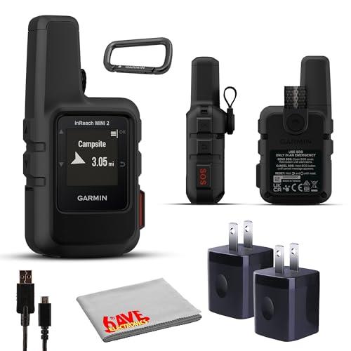 Garmin inReach Mini 2 Satellite Communicator (Black) with Power Adapters