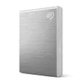 Seagate One Touch 1TB USB-C External Portable SSD with Rescue Data Recovery Services, Silver