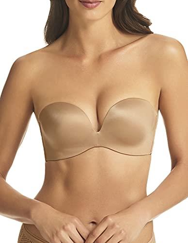 Finelines Women's Refined Wireless Strapless Push Up Bra, Nude, 10 32D US