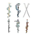 Anime Slayer Keychain Pin Set - Cartoon Figures 9 Hashiras Mini Katana Sword Key Chains Enamel Pin Jewelry Men Women, 6 Pcs Pins, Standard Size