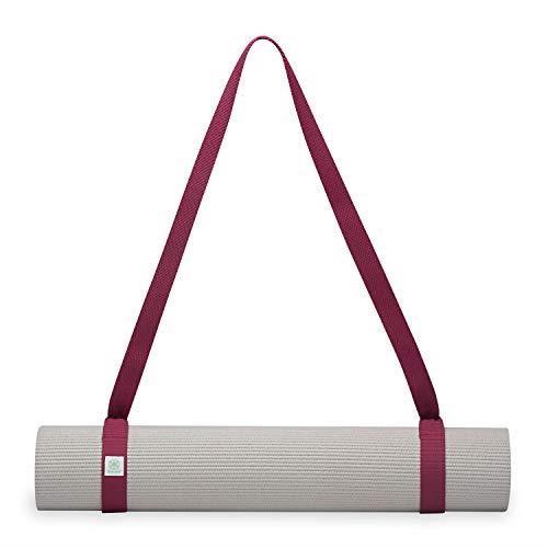 Gaiam Easy-Cinch Yoga Mat Sling - Durable Carrying Strap for Yoga Mat with Metal D-Rings for Secure Fit - Doubles as a Yoga Stretching Strap (No Mat Included), Mulberry