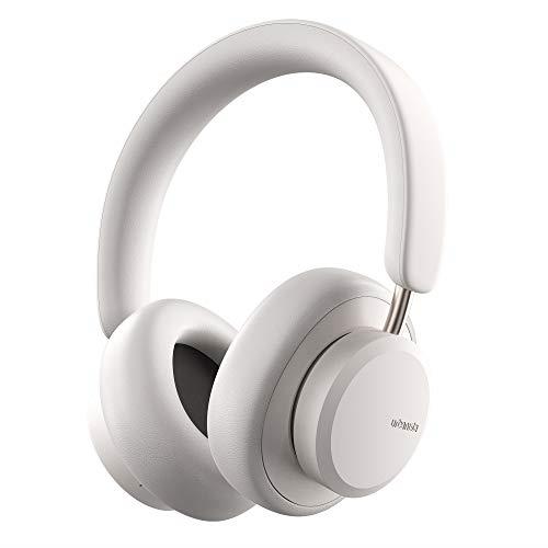 Urbanista Miami Wireless Over Ear Bluetooth Headphones, 50 Hours Play Time, Active Noise Cancelling Wireless Headset with Microphone, On Ear Detection with Carry Case, White Pearl