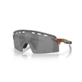 Oakley Men's Oo9235 Encoder Strike Vented Rectangular Sunglasses, Matte Red/Gold Colorshift/Prizm Black, 39 mm
