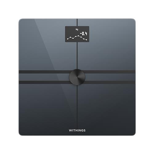 WITHINGS Body Comp - Scale for Body Weight and Complete Body Analysis, Wi-Fi & Bluetooth Scale with Black & White Screen, Digital Scale with Accurate Visceral Fat - Compatible with Apple Health