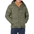 Amazon Essentials Men's Heavyweight Hooded Puffer Coat, Green, Tiger/Camo, Large