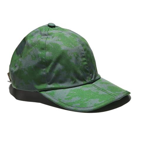 SEALSKINZ Salle Waterproof Foldable Peak Cap, Green/Grey Print, One Size