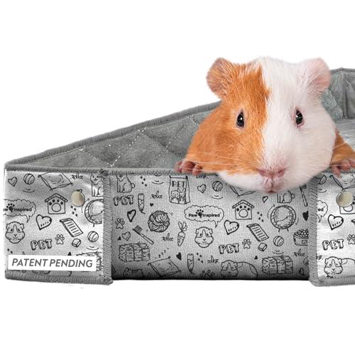 Paw Inspired Critter Box | Washable Guinea Pig Cage Liners with Raised Sides | Fleece Bedding for Guinea Pigs Rabbits, Hamsters, Small Animals | Edge Protected Pee Pads (C&C 2x3)