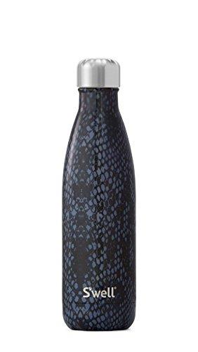 S'well Vacuum Insulated Stainless Steel Water Bottle, 17 oz, Black Boa