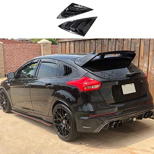 ruihe fit for Ford Focus ST RS MK3 Hatchback 2PC 2012 2013 2014 2015 2016 2017 2018 Shiny Black Window Side Louvers Vent