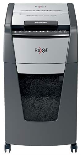 Rexel Optimum Auto Feed+ 300 Sheet Automatic Micro Cut Paper Shredder, P-5 Security, Small Office Use, 60 Litre Removable Bin, Castor Wheels, 2020300MAU