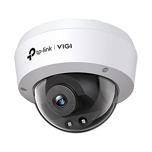 TP-Link VIGI 4MP IR Dome Network Smart Security Camera, Night Vision, AI Detection, H.265+, IK10, IP67, PoE/ 12 DC, Video Enhancement, Remote Control (VIGI C240I(4mm))