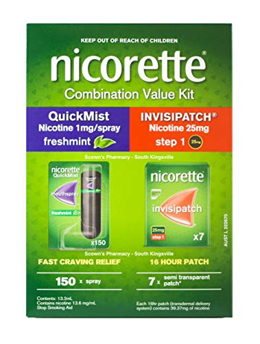 Nicorette Combination Value Kit, 1 x Freshmint QuickMist Sprak and 1 x 7 Pack Invisipatch