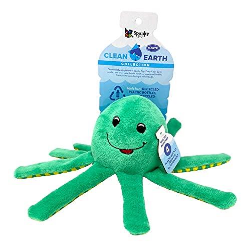 Spunky Pup Clean Earth Octopus Plush Dog Toy, Small
