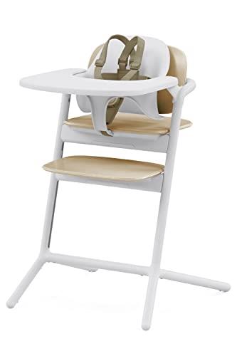 Cybex LEMO 3-in-1 Remo 3-in-1 (Newest Model), Sand White, Long Youth High Chair Snack Tray Harness Set for Newborns and Adults
