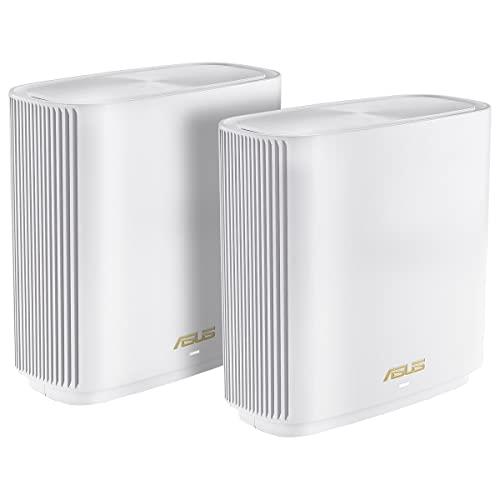ASUS ZenWiFi XT9 AX7800 Tri-Band WiFi 6 Mesh WiFi System (2 Pack), 802.11ax, up to 5700 sq ft & 6+ Rooms, AiMesh, Lifetime Free Internet Security, Parental Controls, Easy Setup, 2.5G WAN Port