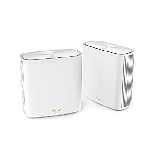 ASUS ZenWiFi XD6 Whole Home Mesh WiFi 6 System (2 Pack White): Coverage up to 500m2 (4+ Rooms), Easy Setup, Free Lifetime Network Security and Parental Controls