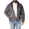Carhartt Men's Relaxed Fit Washed Duck Sherpa-Lined Jacket, Gravel, Large
