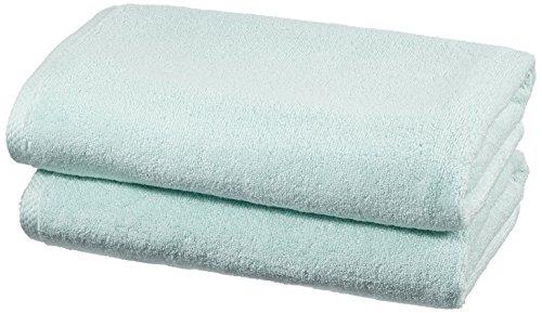 AmazonBasics Quick Dry Towel Set, 2 Bath - Ice Blue