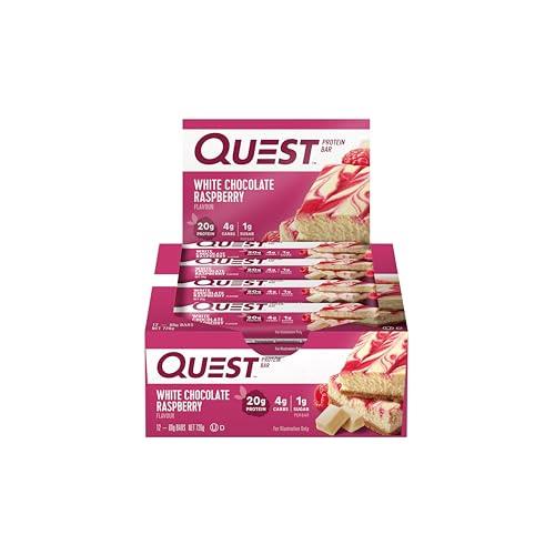 Quest Nutrition White Chocolate Raspberry Protein Bar, High Protein, Low Carb, Keto Friendly, 12 Count