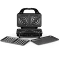 Salter EK2143 3-in-1 Snack Maker - Sandwich Toaster, Waffle Maker, Panini Press Grill, Includes Removable Extra Large Deep Fill Hot Plates, Non-Stick, 900W, Auto Temperature Control, Stay Cool Handle