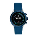 Fossil Men's Sport Heart Rate Metal and Silicone Touchscreen Smartwatch, Color: Grey, Navy Blue (Model: FTW4036)