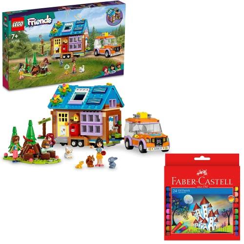 LEGO Friends Mobile Tiny House 41735 Building Toy Set and Faber-Castell Oil Pastels