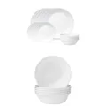 Corelle Winter Frost White Dinnerware Set, 18 Piece with Corelle Livingware Soup Bowl 6 Piece Set Bundle