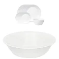 Corelle Winter Frost White Dinnerware Set, 18 Piece with Corelle 1117158 Livingware Serving Bowl Set of 3, 1.9L Bundle