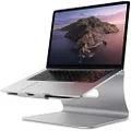 Bestand Aluminum Laptop Stand Desktop Macbook Stand for Apple Macbook and All Notebooks, Silver(Patented)