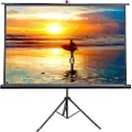 VIVO 100" Portable Indoor Outdoor Projector Screen, 100 Inch Diagonal Projection Hd 4:3 Projection Pull Up Foldable Stand Tripod (Ps-T-100)